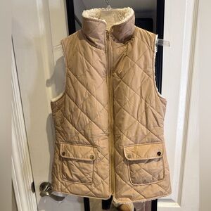 Quilted Tan Vest with Front Pockets REVERSIBLE